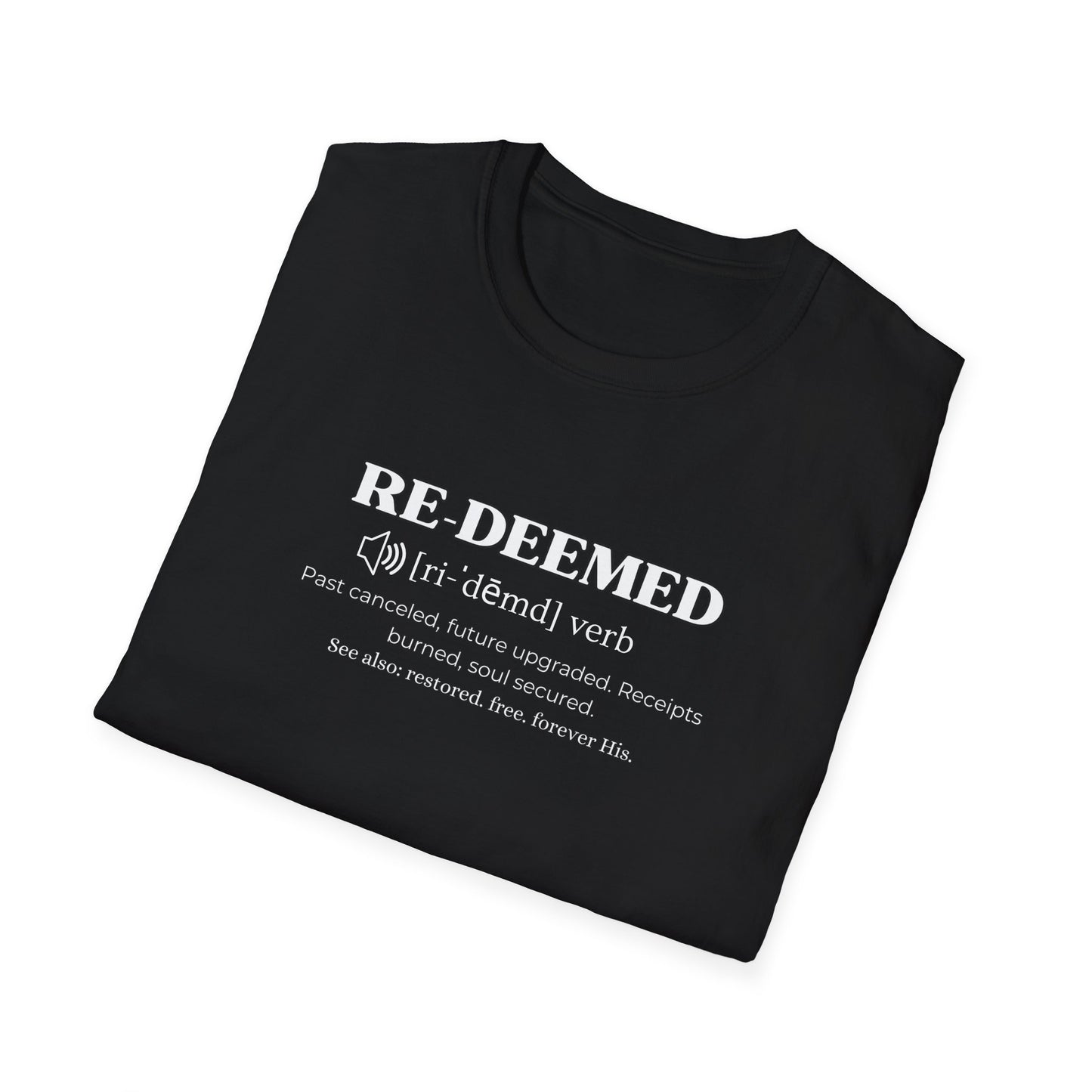 REDEEMED. T-Shirt | Christian Statement Tee for Women & Men | Minimalist Faith Shirt | Spiritual Apparel | Jesus Saved Me Shirt | Gift for Friends | Trendy Christian Streetwear | Everyday Comfort