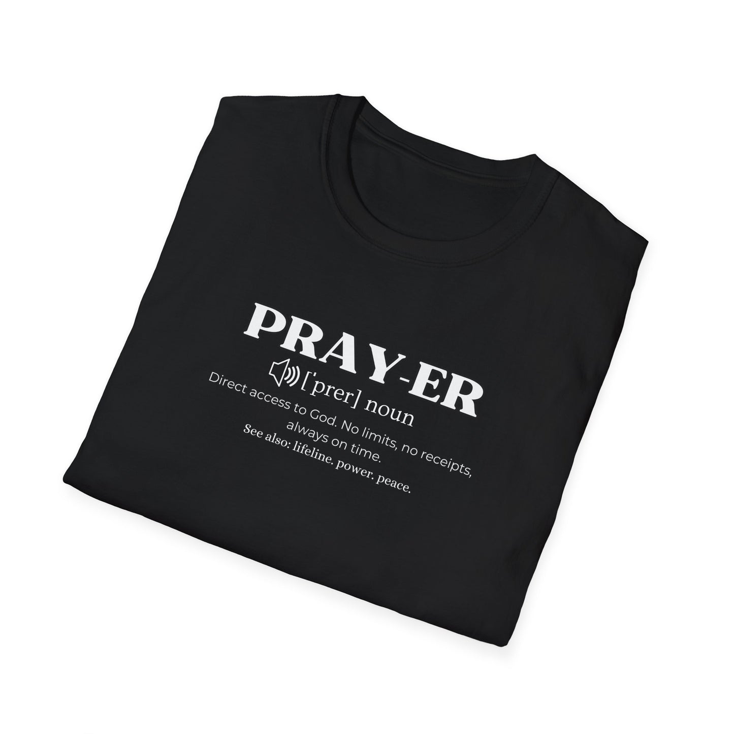 PRAYER. T-Shirt | Christian Streetwear Tee for Women & Men | Minimalist Faith Shirt | Bold Jesus Graphic Tee | Spiritual Lifestyle Apparel | Gift for Friends | Trendy Worship Wear | Everyday Comfort